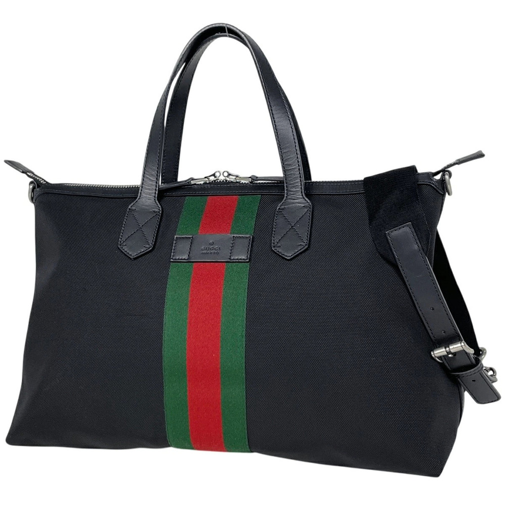 Gucci Sherry Tote Bag Shoulder Web Black